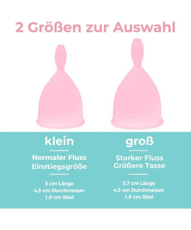 Hawwwy Premium Soft Menstrual Cup - 2 Pack Eco-Friendly Comfortable & Reusable - 12-Hour Endurance Active Design Smooth Grip - Small & Large (Pink) - Buy Online on GoSupps.com