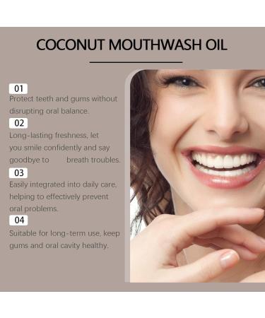 Coconut Oil Mouthwash Natural Coconut Oil Mouthwash For Whitening Teeth Freshens Breath Eliminates Bad Breath For Healthy Gums (1) - Buy Online on GoSupps.com