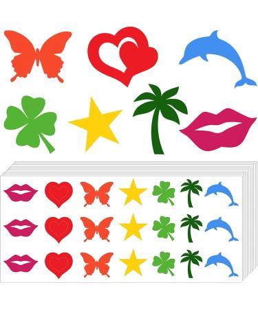 315 Pieces Tanning Stickers Self-Adhesive Body Stickers for Sunbathing | 7 Designs: Heart Lips Butterflies & Dolphins - Buy Online on GoSupps.com