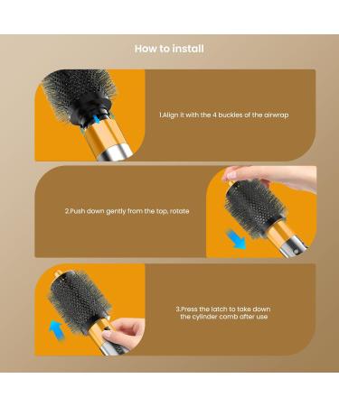 Upgraded Large Round Volumizing Brush for Dyson Airwrap - Premium Gold Brush Accessories for Effortless Styling - Buy Online on GoSupps.com