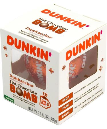 Dunkaccino Hot Chocolate Bomb - Belgian Chocolate with Mini Marshmallows Inside - Great Stocking Stuffer 1.6oz - Buy Online on GoSupps.com