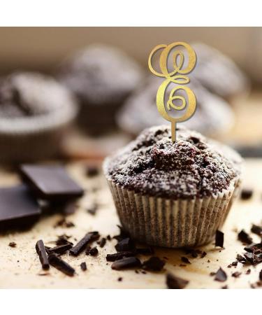 Initial E Cupcake Toppers Wedding Letter Monogram Name For Wedding Bridal Shower Party Favors Elegant Reusable Branches Leaf Customize Your Own Cupcake Toppers Wedding Gifts 6PCS Style-6 - Buy Online on GoSupps.com