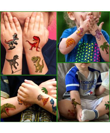 Tazimi 88 Sheet 3D Dinosaur Temporary Tattoos for Kids - T-Rex Tattoo Sticker Party Decoration - Buy Online on GoSupps.com