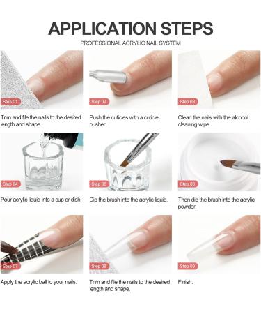 PEACECOLOR Complete Nail Kit 2 * 8g Pink and Clear Nail Kit for DIY Nail Decoration Kit PE1050 - Buy Online on GoSupps.com