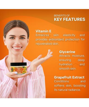 Tropical Fruits Body Cream - Hydrating Grapefruit & Shea Butter Lotion | 8.4 fl oz - Moisturizing with Vitamin E & Glycerin - Buy Online on GoSupps.com