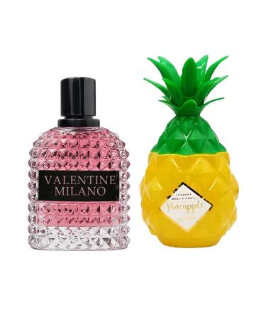 Women's Perfume Combo Set Milano Women&Pineapple Floral Fruity Fragrance Eau De Parfum Elegant 100ml Bottle Natural Spray Each for Daily Used Milano&Pineapple