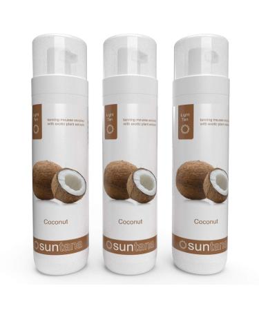 3 x Suntana Coconut Fragranced 8% Sunless Self Tanning Mousse - Light to Medium Tan (3 x 8 oz)