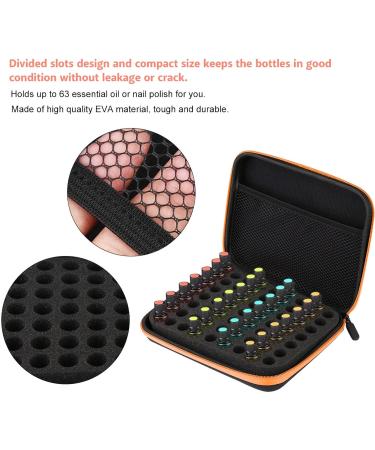 YUMILI Essential Oil Storage Bag - 63 Compartment Portable Aromatherapy Organizer in Orange | Ideal for Essential Oil Lovers Shop Now! - Buy Online on GoSupps.com