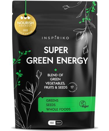 Super Greens Powder with 17 Superfoods Green Powder Superfood Made with Organic Clean Greens and Superfood Powder. Pair Green Superfood Powder with Green Juice Or Smoothie Mix. Made by Inspiriko Unflavored 150 g (Pack of 1)