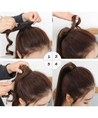 S-noilite 23 Inches Clip in hair extensions Wrap Around Ponytail Long Straight Hairpiece (Medium Brown) - Buy Online on GoSupps.com