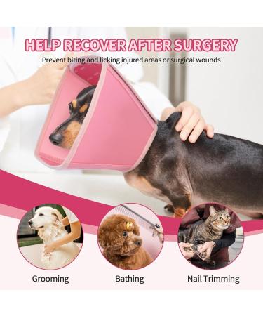 Adjustable XL Pink Pet Collar | Comfortable Protective Collar for Dogs | Velcro Fastener & Kegel Neck Straps | Post-Op Wound Protection - Buy Online on GoSupps.com