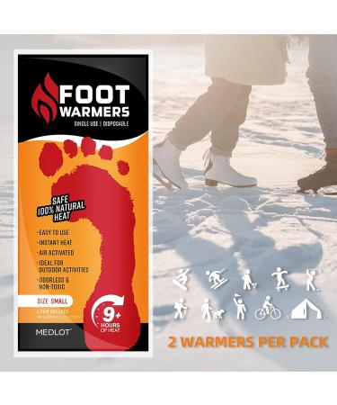 Medlot Heated Insoles Foot Warmer - 20 Pairs, Long Lasting Disposable Boot Shoe Warmers for Men and Women - 10.2x3.3in - Buy Online on GoSupps.com