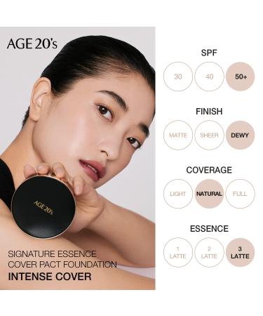 AGE 20's Signature Intense Sunscreen SPF 50+ Foundation Cushion Natural Dewy Finish - 21 Light Beige (Refill x2) - Buy Online on GoSupps.com