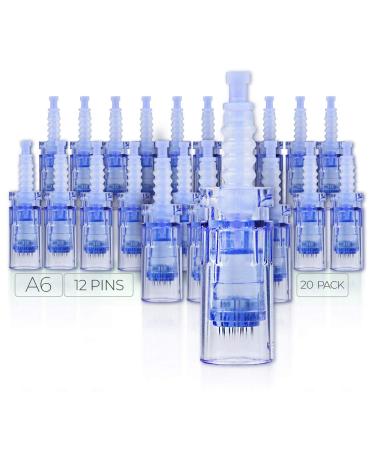 Dr. Pen Ultima A6 Replacement Cartridges - (20 Pack) - 12 Pins Bayonet Slot - Disposable Replacement Parts