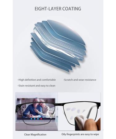 MARE AZZURO Designer Reading Glasses for Men - Stylish Metal Readers 1.0 to 3.5 - Black 2.0x - Buy Online on GoSupps.com