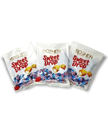 Roshen Caramel Candy Sweet Drop with Milky Filling Kosher and Halal Delicious Flavorful Sweets 150g/5.29oz Pack of 3 150 grams Pack of 3