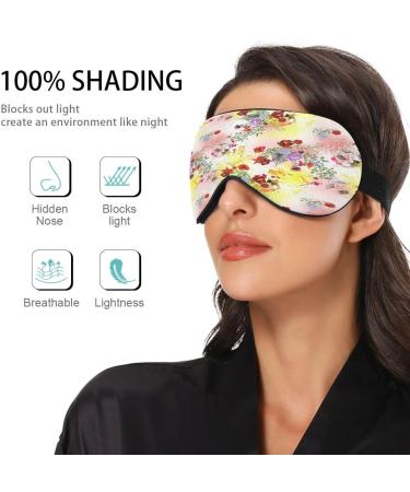 WELLDAY Beautiful Flowers Sleep Mask - Adjustable Night Eye Shade for Comfortable and Deep Sleep - Buy Online on GoSupps.com