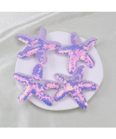 Sequin Starfish Hair Clips - Purple Glitter Hair Pins for Women and Girls (4PCS) - Buy Online on GoSupps.com