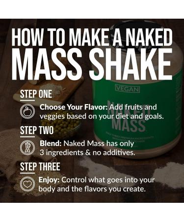 NAKED Vegan Mass - Chocolate Vegan Weight Gainer - 1 280 Calories Non-GMO Soy & Gluten Free No Artificial Ingredients - 12LB Bulk - 17 Servings Chocolate 12 Pound (Pack of 1) - Buy Online on GoSupps.com