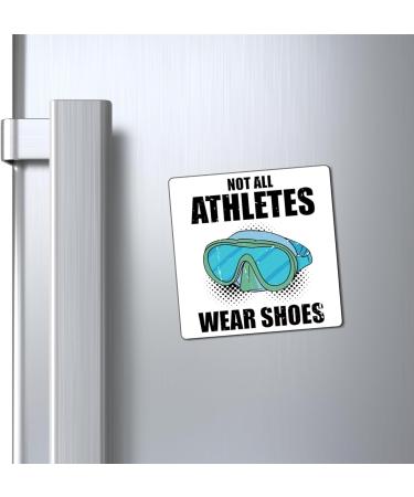 Vintage Not All Athletes Wear Shoes Inspiring Swimmer Saying Retro Swimming Teams Motivational Athletics Quotes Magnets 3" 3" - Buy Online on GoSupps.com