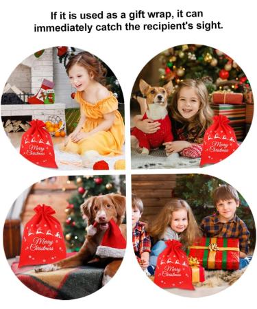 LALAFINA 6pcs Christmas Drawstring Bag Candy Bags Holiday Bag Santa Bag Candy Bag Wedding Storage Bags - Buy Online on GoSupps.com