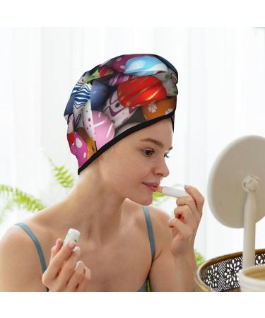 Hair Towel Wrap - Quick Drying Hair Turban with Button | Easter Egg Design for Effortless Hair Care - Buy Online on GoSupps.com