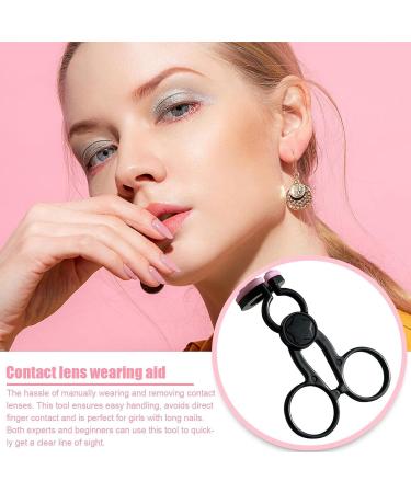 Lens Applicator Tool | Eyelid Support Tool Lens Wearing Aids Lens Eyelid Stretcher Eyeglass Clip Support The Eyelids Black - Buy Online on GoSupps.com