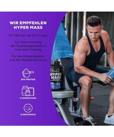 Buy Biotechusa Hyper Mass - Gluten-Free Mass Gainer with Protein & Carbs | Micronized Creatine | Strawberry Flavor 2.27 kg | International Shipping Available - Buy Online on GoSupps.com