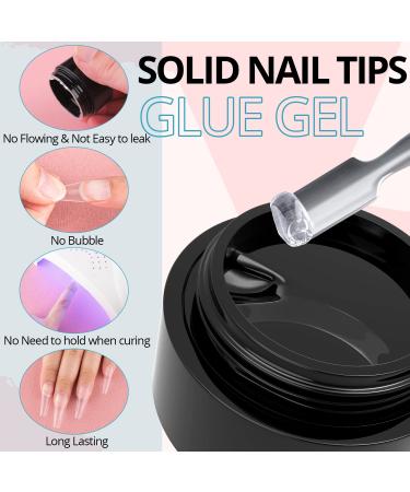 2 Pcs 15ml Solid Nail Tips Gel Kit for Press On False Nails - Nail Art Glue Set for Acrylic Extensions - Salon and DIY Use - UV LED Lamp Cure Needed - Buy Online on GoSupps.com