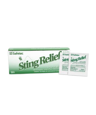 Safetec Sting Relief Wipe, 150 ct. Box (20 Boxes/case) 150 Count (Pack of 1)