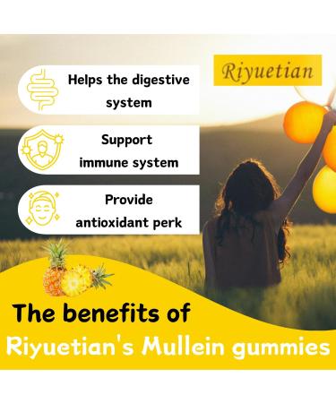 Mullein Gummies 2000mg Organic Mullein Leaf Extract for Clear Lungs Boost Respiratory & Digestive Immune Booster for Adults & Kids Allergy Friendly Non-GMO 120 Gummies 60 Count (Pack of 2) - Buy Online on GoSupps.com