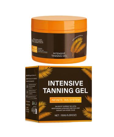 Qzdtue Tanning Gel Suntan Accelerator Moisturizing Bronze Lotion 150ml Water-Resistant Formula Deep Glow Enhancer (150ml Brown) for Outdoor Face Body Daily Use All Occasions