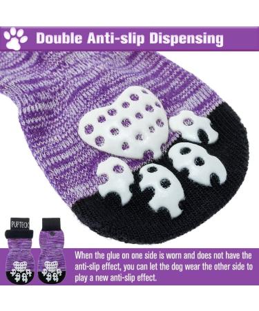 Buy Pupeck Double-Sided Anti-Slip Dog Socks | X-Large 2 Pairs with Adjustable Straps for Indoor Use | Summer Paw Protection for Hardwood Floors - Purple - Buy Online on GoSupps.com