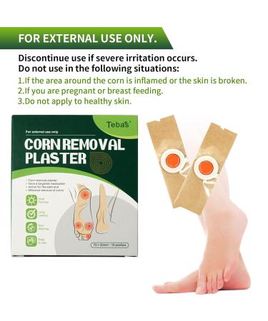 Tebas Corn Removers 10 Pack - Corn & Callus Remover Patches with Salicylic Acid - Natural Herbal Ingredients - Foot Corn Removal Cushions - Buy Online on GoSupps.com