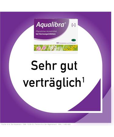 Aqualibra 2 x 60 Film-Coated Tablets for Bladder & Urinary Tract Infections - Antibiotic-Free Vegetarian 12+ Years - 120 Tablets Total - Buy Online on GoSupps.com