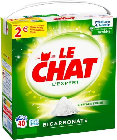 Le Chat L'Expert Bicarbonate Powdered Laundry Detergent 40 Washes (2.600kg) Bicarbonate Laundry Detergent Whites and Colours - Buy Online on GoSupps.com