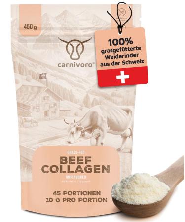 Carnivoro Beef collagen powder 450 g premium collagen hydrolyzate from Switzerland peptide types 1 and 3 very good solubility tasteless