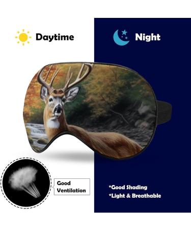 Elk Deer Sleep Eye Mask & Blindfold - Elastic Strap for Women Men - Ideal for Sleep, Travel, and Nap - Buy Online on GoSupps.com