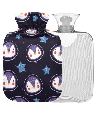 Naanle Galaxy Penguins Astronaut heat bottle with cover Transparent hot water bottle 2l large hot hot water bottle for bed handfoot heat pain relief heat and cold therapy