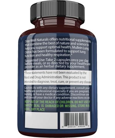 Buy Mullein Lung Detox for Smokers | All-Natural Lung Cleanse for Healthy Breathing | 60 Capsules - International Shipping Available - Buy Online on GoSupps.com