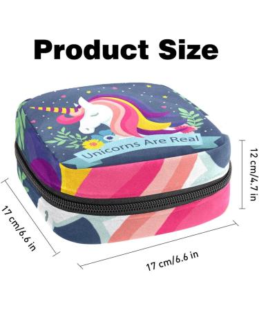 Magic Unicorns Are Real - Floral Sanitary Napkin & Menstrual Pad Storage Bag | Portable Zipper Bag for Teen Girls & Women - Buy Online on GoSupps.com