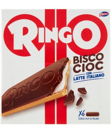 Pavesi Set of 3 cookies Ringo Bisco Cioc Latte Chocolate with milk and chocolate 162gr 6 snack