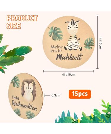 Funmo 15-Piece Baby Monthly Milestone Cards Double Sided Wooden Prop for Newborn Photography and Birth Announcements - Buy Online on GoSupps.com