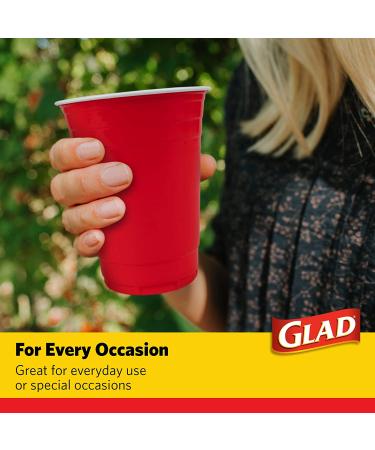 Glad Everyday 16 oz Red Disposable Plastic Cups - 100 Count | Strong & Sturdy Party Cups for All Occasions - Buy Online on GoSupps.com