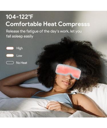 Ustuour Birthday Gift Eye Massager with Heat and Music - Ideal Gifts for Women/Men, Helps Reduce Eye Strain, Improve Sleep, and Relieve Migraines - White - Buy Online on GoSupps.com