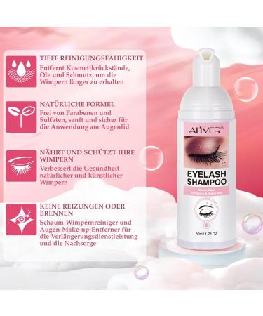 P-Beauty XL Eyelash Shampoo Kit - Eyelash Extension Cleansing Foam with 50ml Shampoo Eyelash Brush Cleaning Brush Dishwashing Bottle and 10 Hydrogel Pads | Care Kit - Buy Online on GoSupps.com