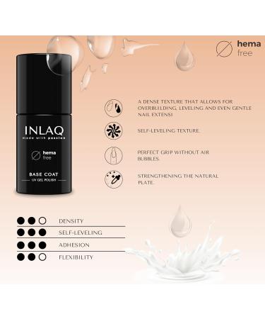 INLAQ HEMA Free Top Coat Extra + Base Coat | Complete Set for Top & Base for Hybrid Varnishes 2x6ml | No Wipe - UV Top Coat with Gloss Effect Base Gel for Nail Polish UV - Buy Online on GoSupps.com