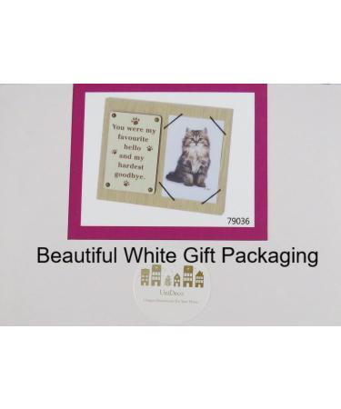 UniDeco Cat Picture Frame Memorial 4 x 6 Inch Remembrance Gifts Photo with Pet in Memory Sayings Loss Gifts Away Death of Kitty Memory Picture Passing Away RIP Sympathy loving Paw Print Wall Cat Goodbye - Buy Online on GoSupps.com