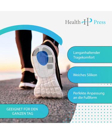 Buy Original Health Press Heel Pillow - Gel Insoles for Comfort - 2 Pair Silicone Heel Cushions for Men - Blue Professional Shoe Inserts - Buy Online on GoSupps.com