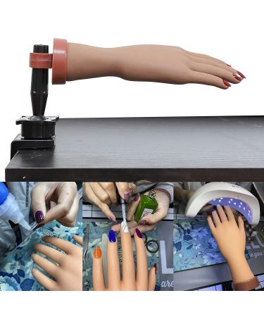 Nail Practice Handd for Acrylic Nail Kit Nail Mannequin Hand Fake Hand for Fake Nails Practice Hand and C-Clamp Holder Acrylic Nail Training Hand (Dark Hand) 3 - Buy Online on GoSupps.com